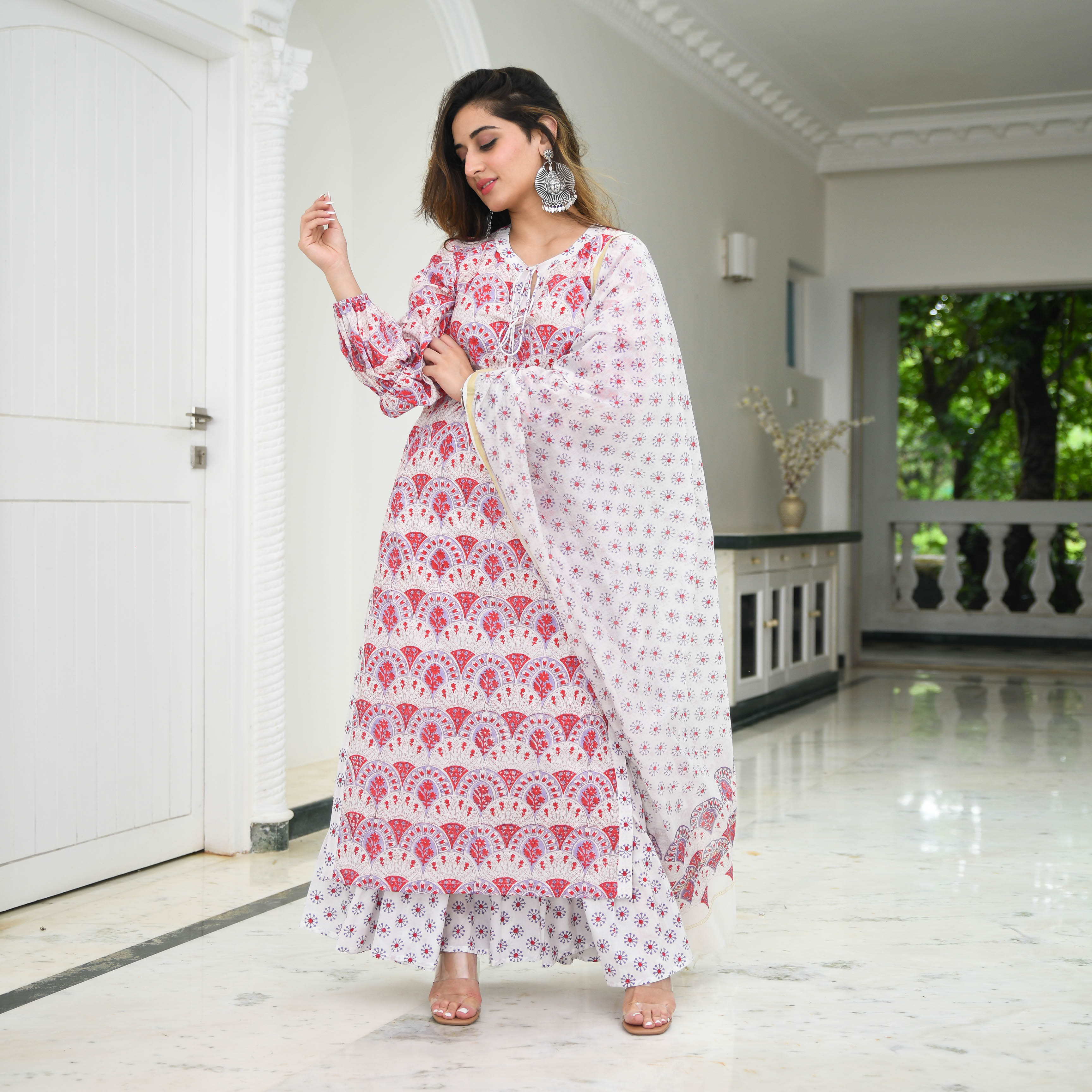 Buy Printed Design Off White Cotton Suit Co-ords Set Online