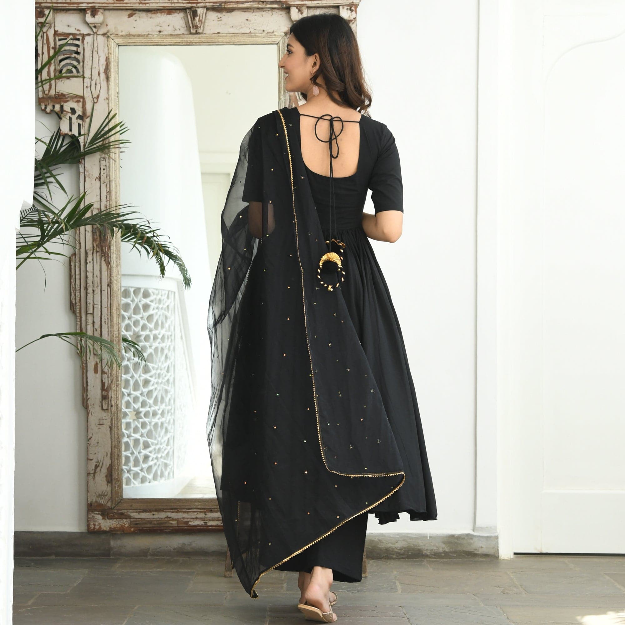 Odhani Women Ethnic Dress Black Dress - Buy Odhani Women Ethnic Dress Black  Dress Online at Best Prices in India | Flipkart.com