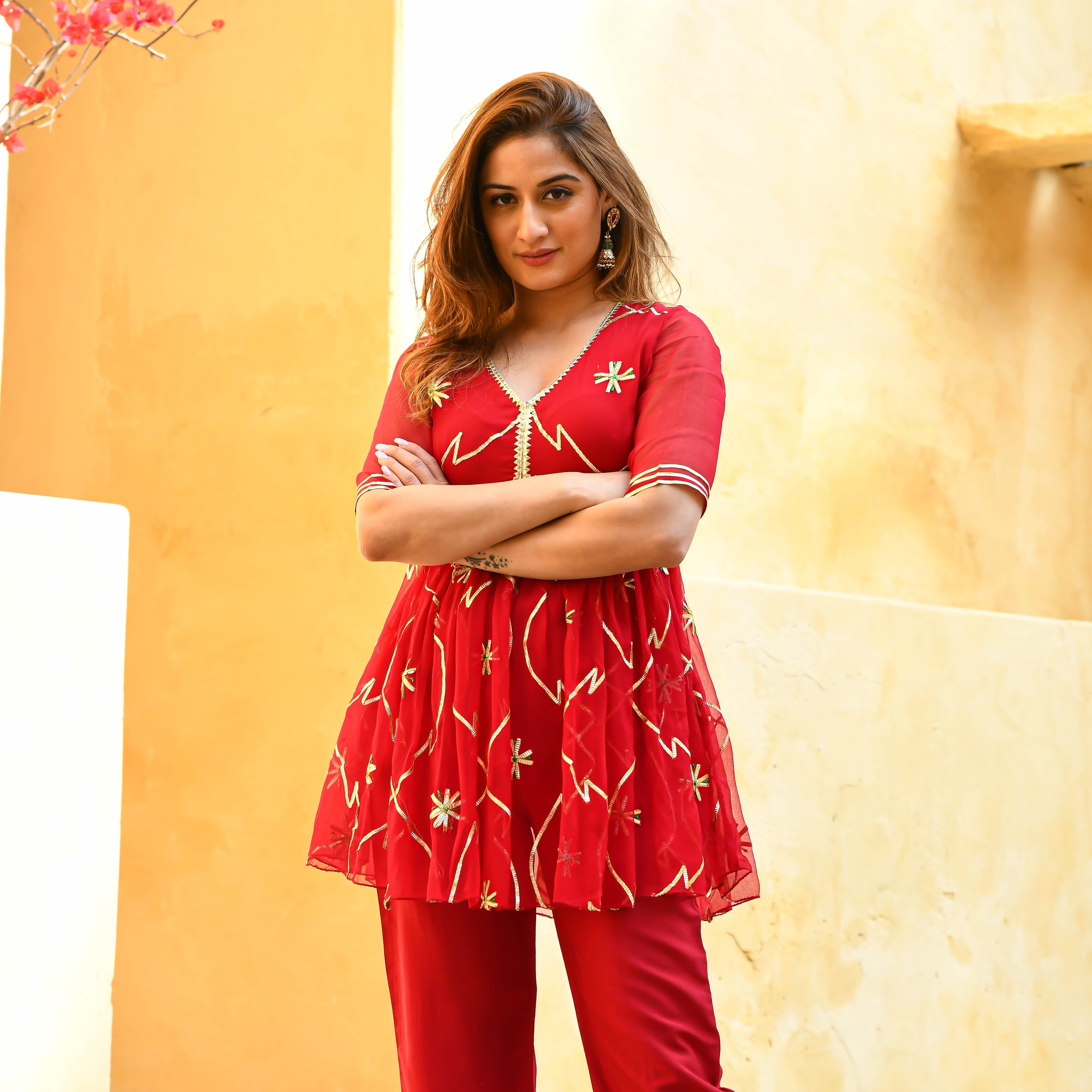 Shop green chanderi zari work kurta for women | The Indian Couture