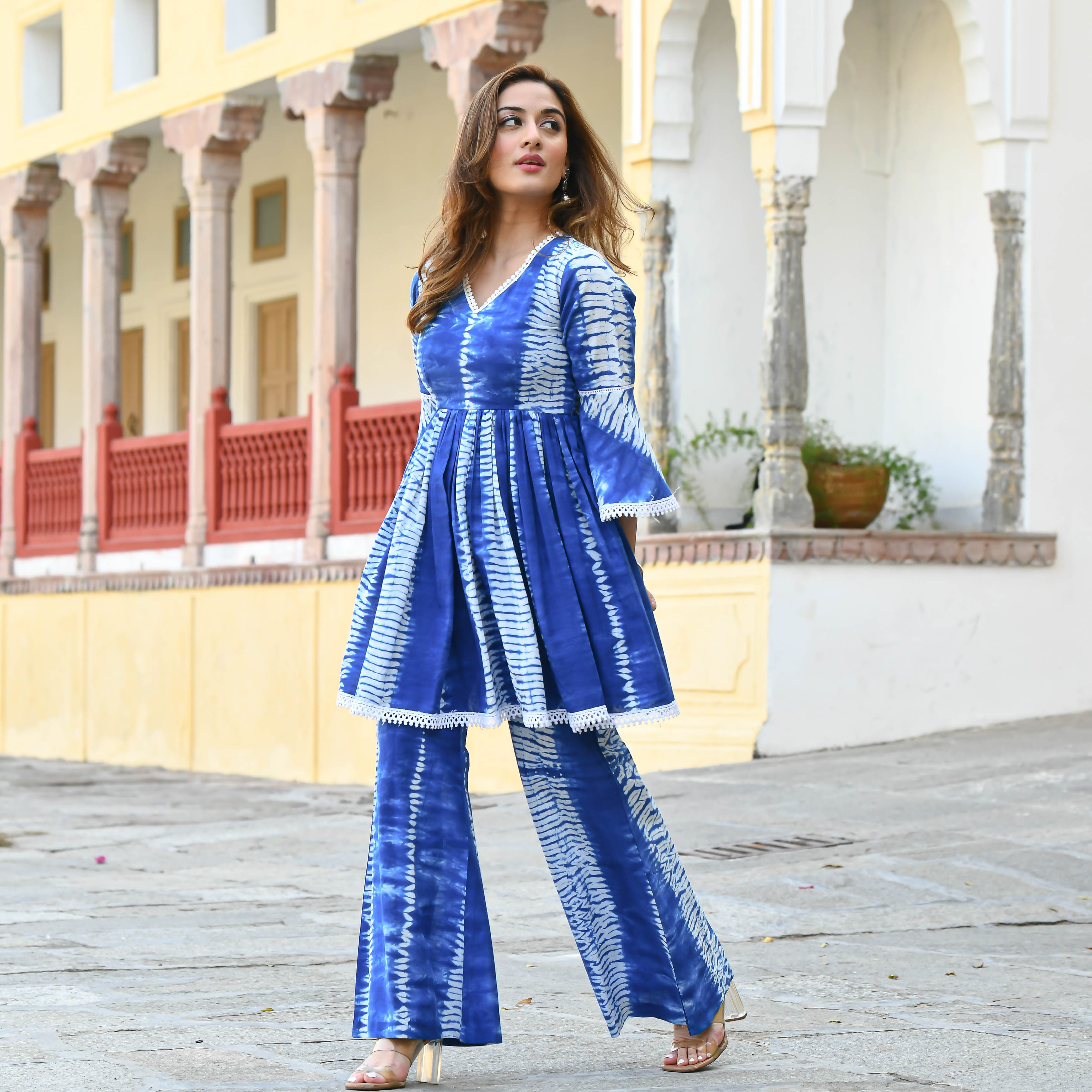 Buy Sky Blue Kurti With Pant Set for Women Online